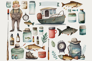 Fathers Day Fishing Clipart