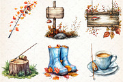 Watercolor Fall Fishing Clipart, an Illustration by Libby Wishes (Thumbnail 5 of 7)