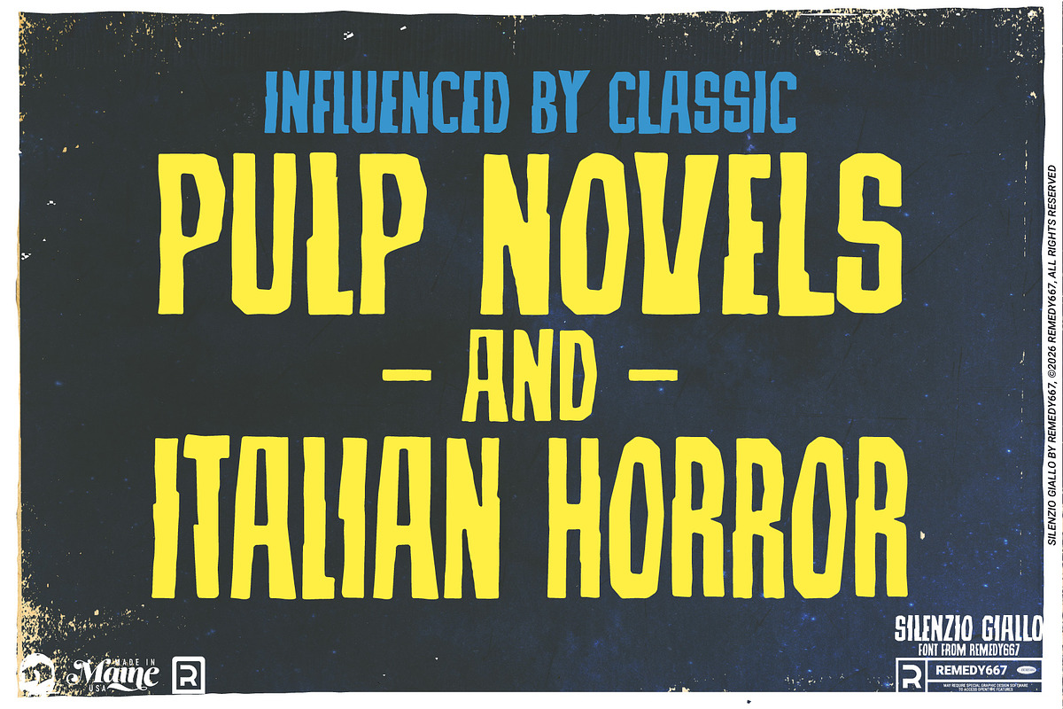 Silenzio Giallo - MCM Horror Font, a Sans Serif Font by Remedy667 (Photo 2 of 5)
