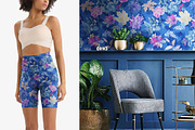 Romantic Blue Botanical Floral Print, a Pattern Graphic by Gullenda (Thumbnail 6 of 6)