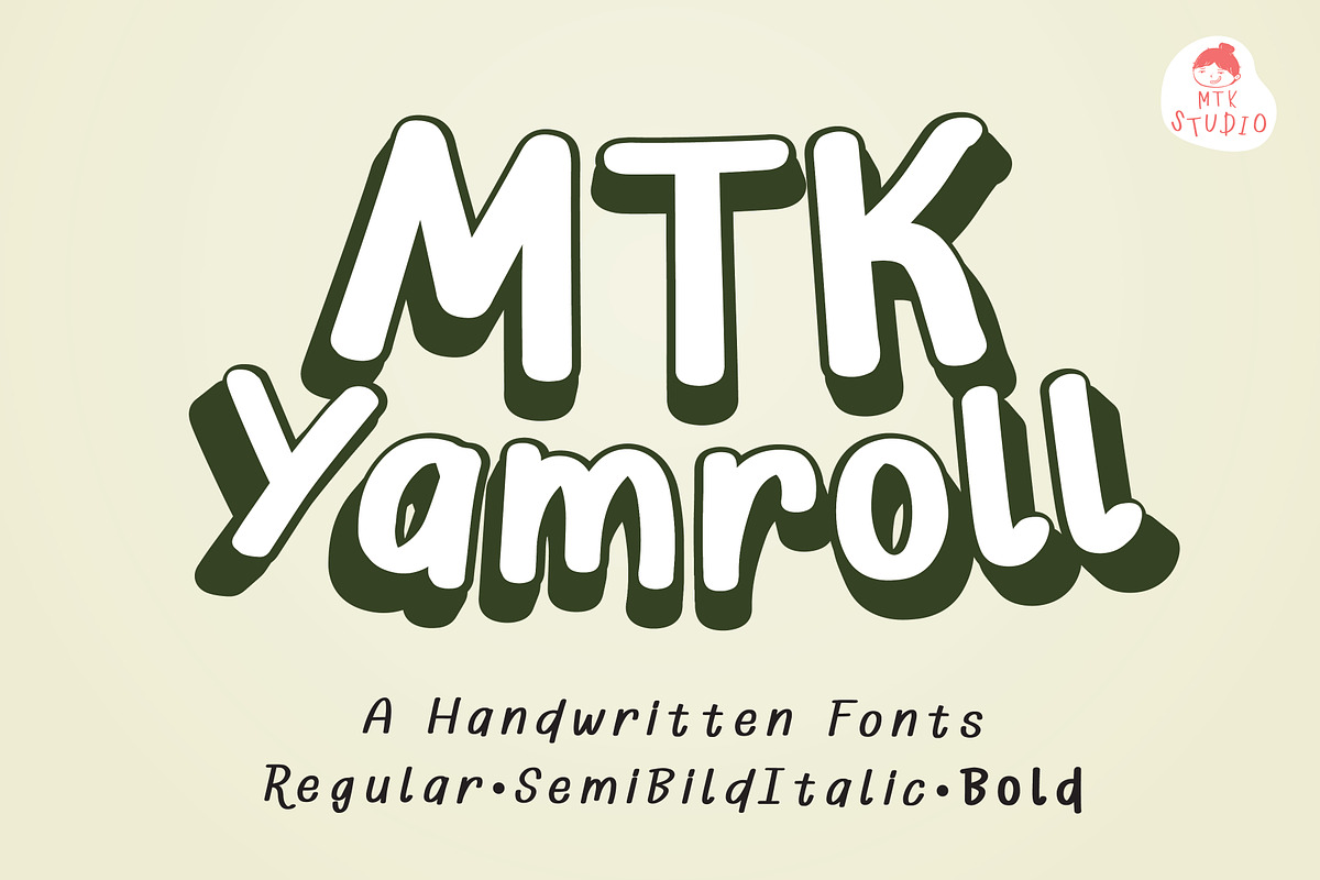 MTKYamroll Font - Cute Handwriting, a Handwritten Font by MTK Studio (Photo 1 of 6)