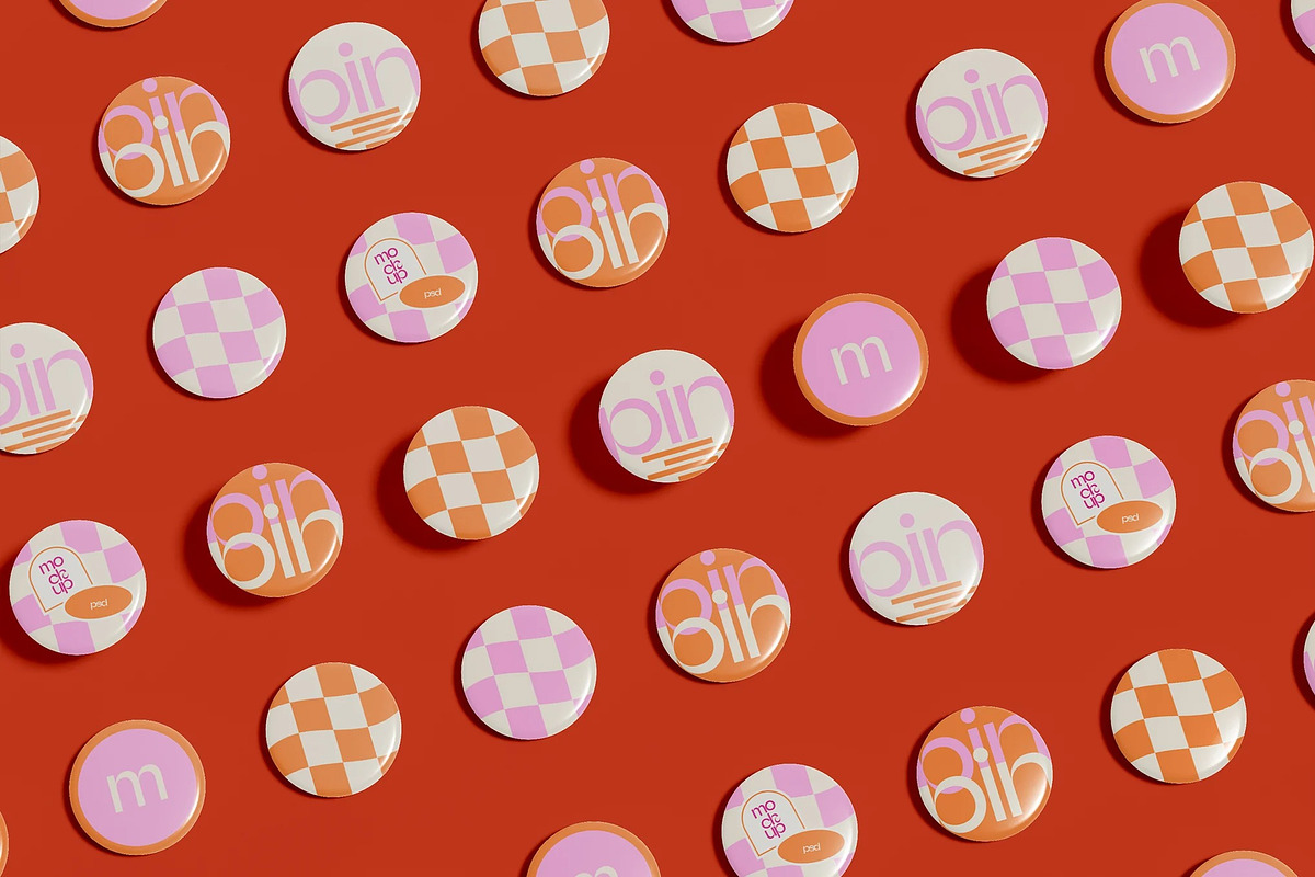 Pins Mockup, an Advertising Mockup by skybluecreative (Photo 2 of 2)