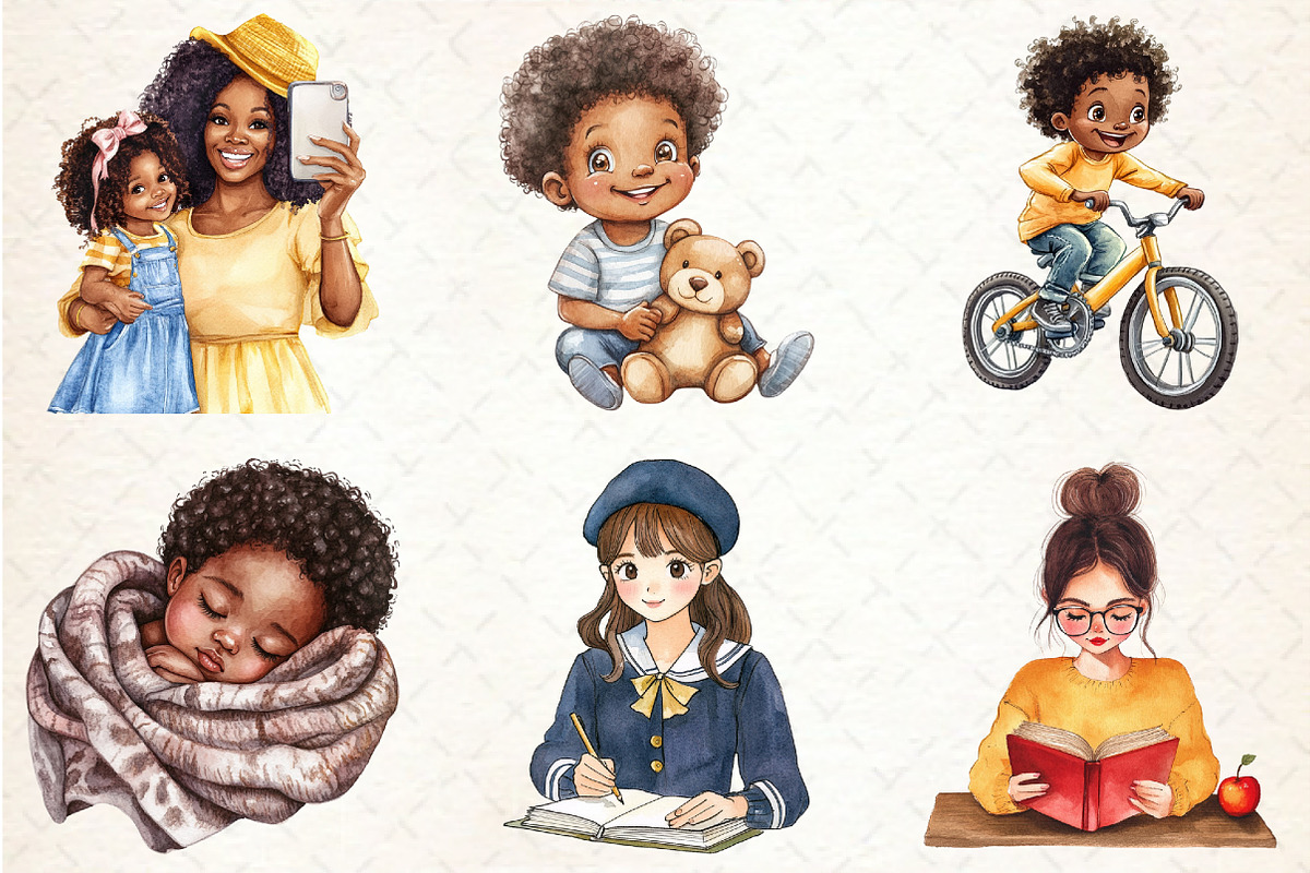 Afro Black Woman Kid Clipart, an Illustration by Rose Art (Photo 3 of 4)