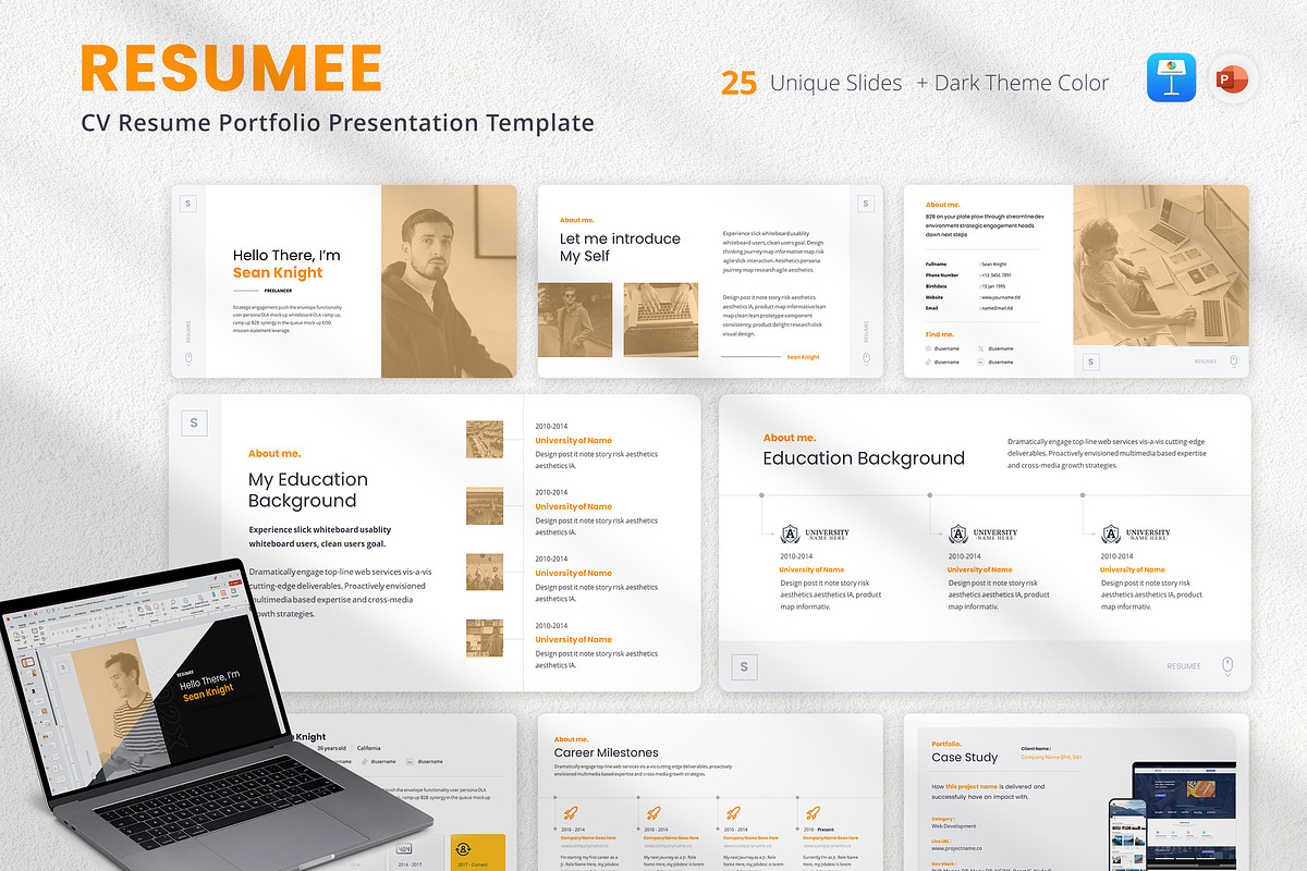 CV Resume Portfolio Presentation, a Presentation Template by UX Dummy (Photo 1 of 4)