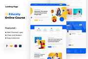Educaty - Online Course landing Page, an UI Kit Template by ENATIVE (Thumbnail 1 of 4)
