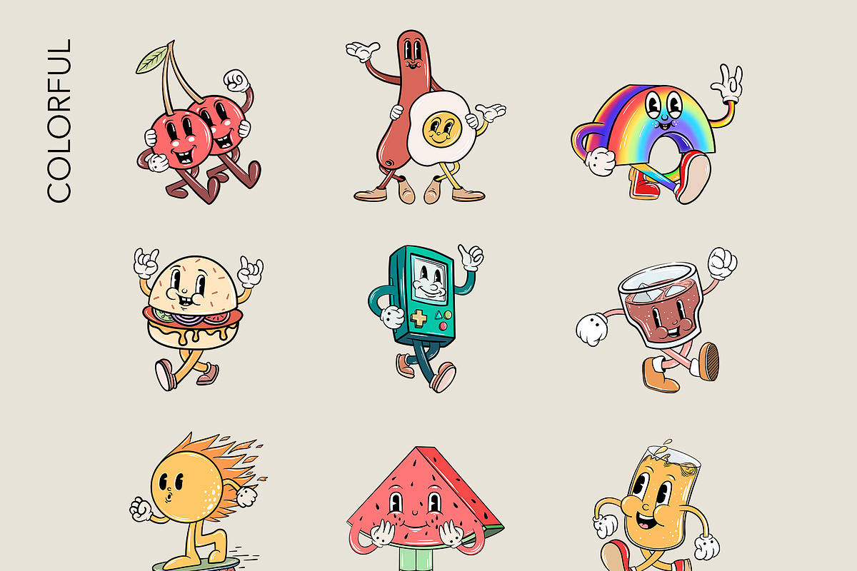 Retro Cartoon Characters, a Food Illustration by Alina Sh (Photo 2 of 7)