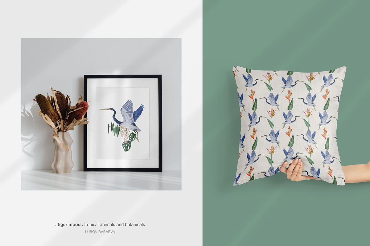 Tropical tiger, animals, leaves, an Animal Illustration by ARTMIRU (Photo 7 of 14)