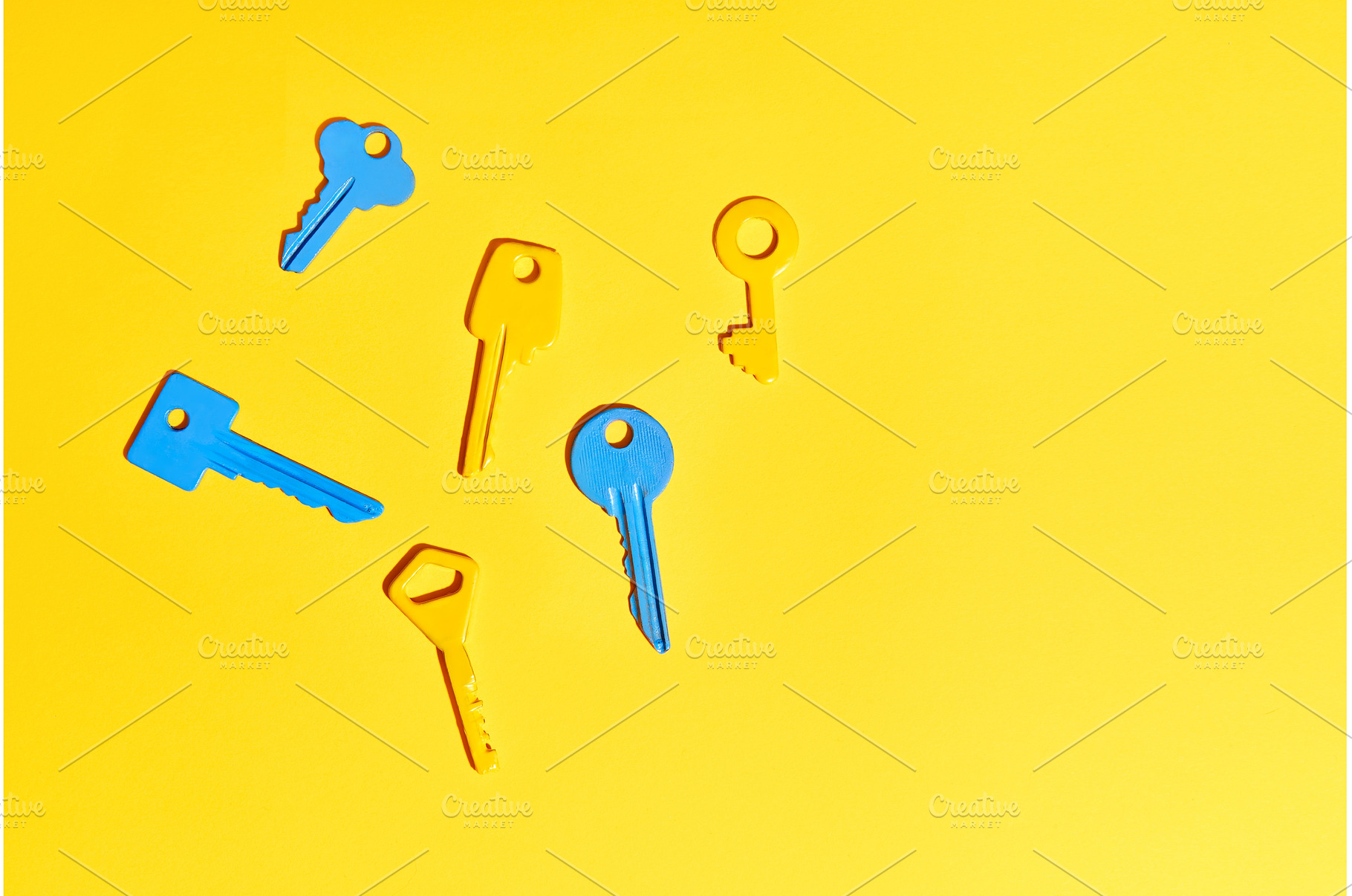 Various colorful keys on vibrant, an Abstract Photo by Gladkov photography