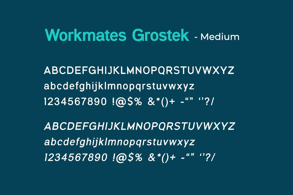 Workmates Modern Grotesk Family Font, a Sans Serif Font by UICreative (Photo 8 of 13)