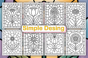 Cozy Stained Glass Flower Coloring, a Decorative Illustration by Ink Gallery (Thumbnail 4 of 5)