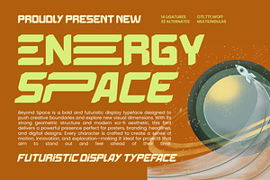 Energy Space Futuristic Display Sans, a Sans Serif Font by timelesstype.co