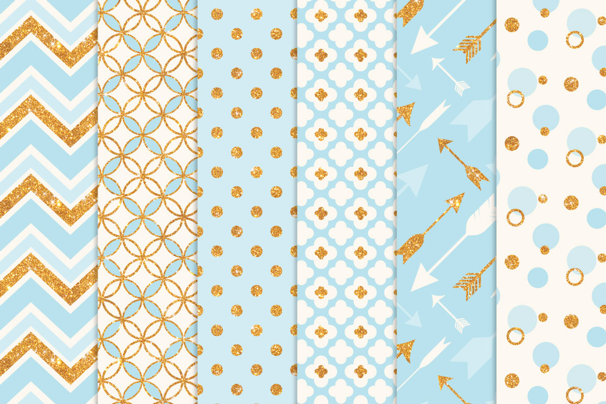 Soft Blue Bohemian Glitter Patterns, a Pattern Graphic by Amanda Ilkov (Photo 2 of 3)