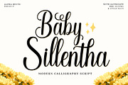 Baby Sillentha Script, a Script Font by Alpha Bento (Thumbnail 1 of 11)
