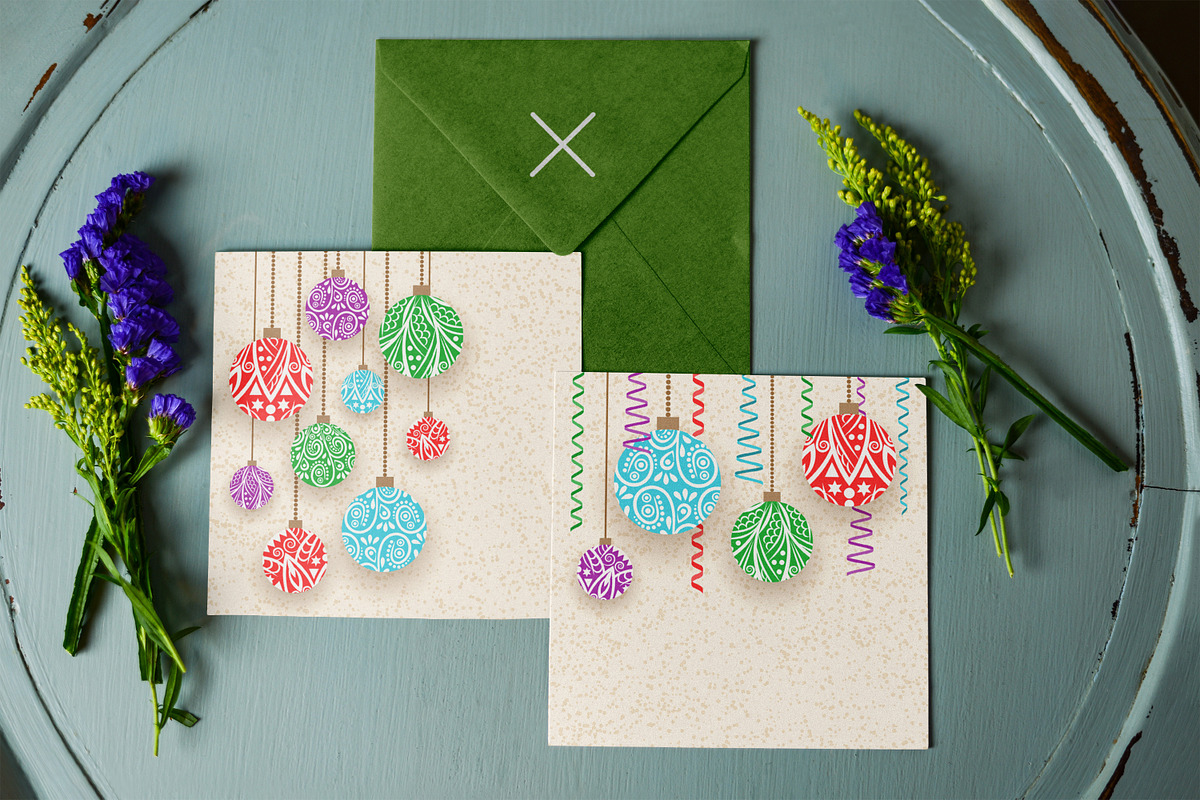 9 Christmas ball backgrounds, a Decorative Illustration by jelisua88 (Photo 6 of 7)