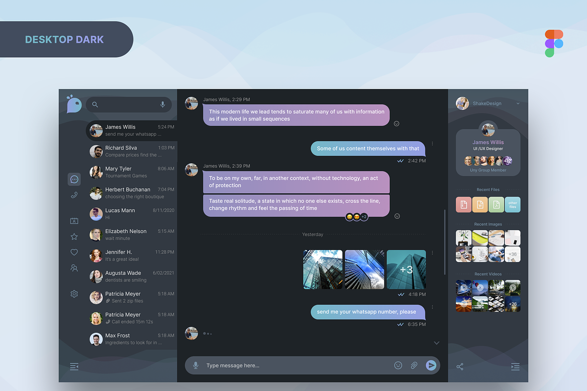 Uny Chat v1.0 - Figma Template, an App Template by emagweb (Photo 17 of 39)