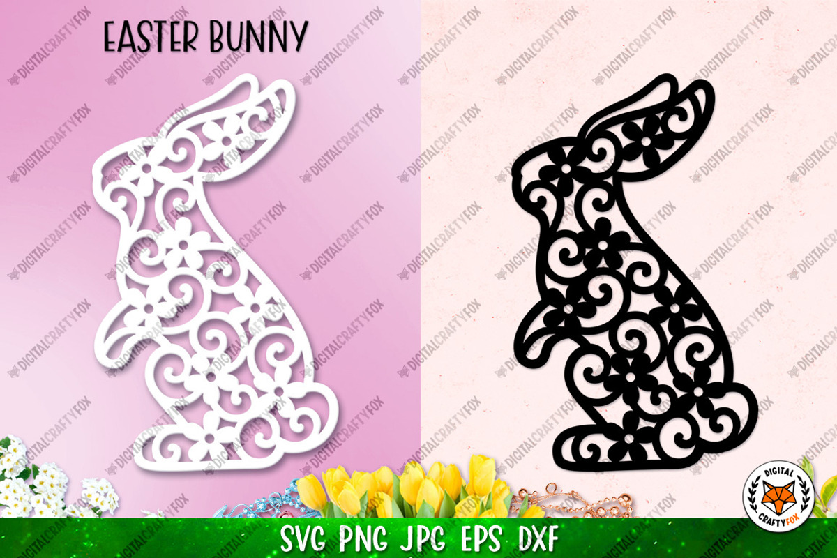 Easter Bunny Collection,Floral Bunny, an Animal Illustration by Digital_Craftyfox (Photo 4 of 20)