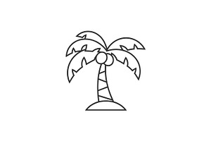 Palm Tree Line Icon