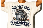 Funny Raccoon PNG 'Not My Trash PNG, an Object Illustration by DreamCafeArt (Thumbnail 3 of 4)