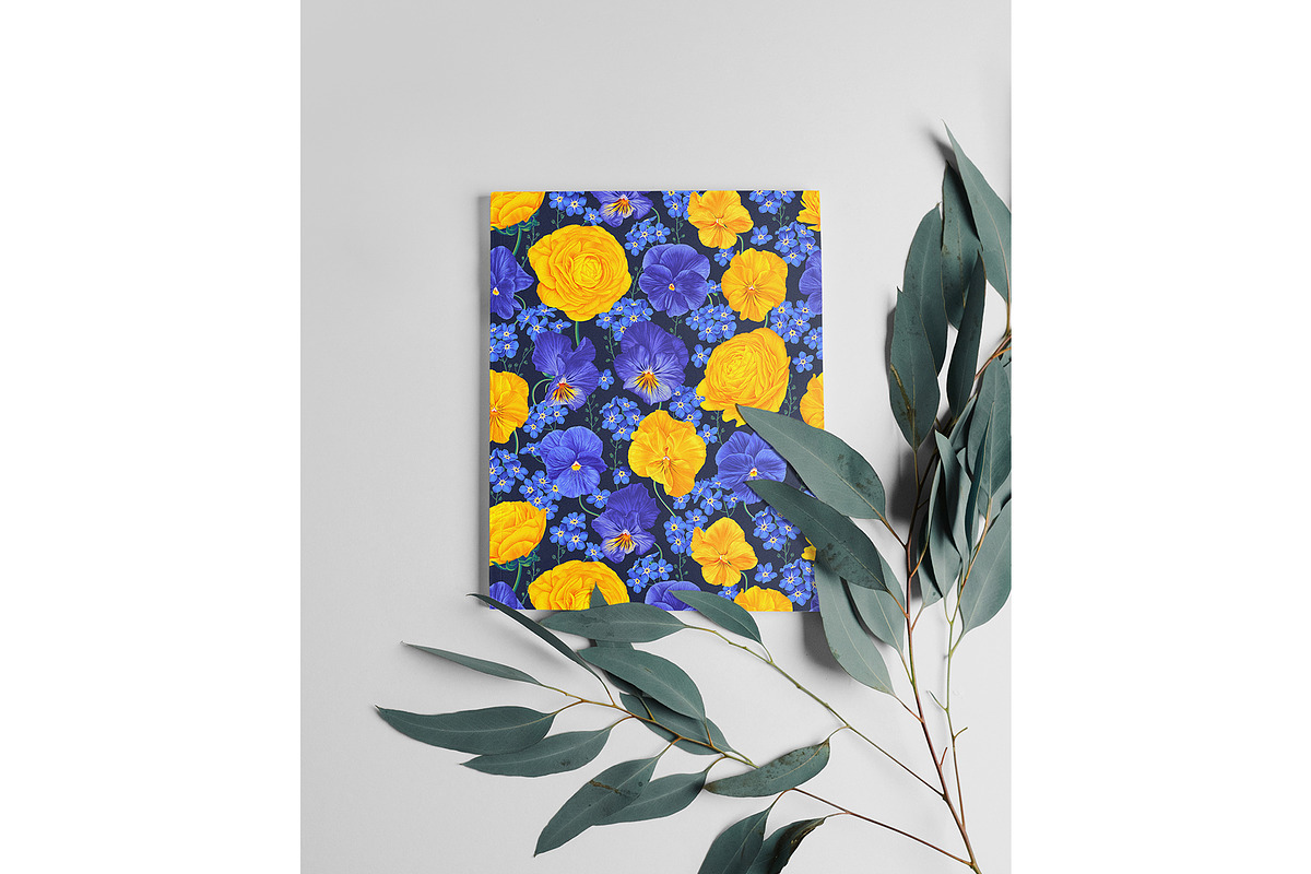Pattern Pansies and Buttercups, a Pattern Graphic by MarynaPetrovska (Photo 10 of 10)