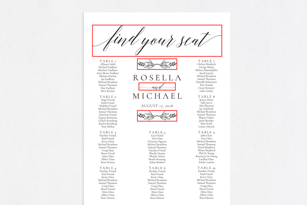 Wedding seating chart SHR159, an Invitation Template by Shafura_Wedding (Photo 5 of 5)