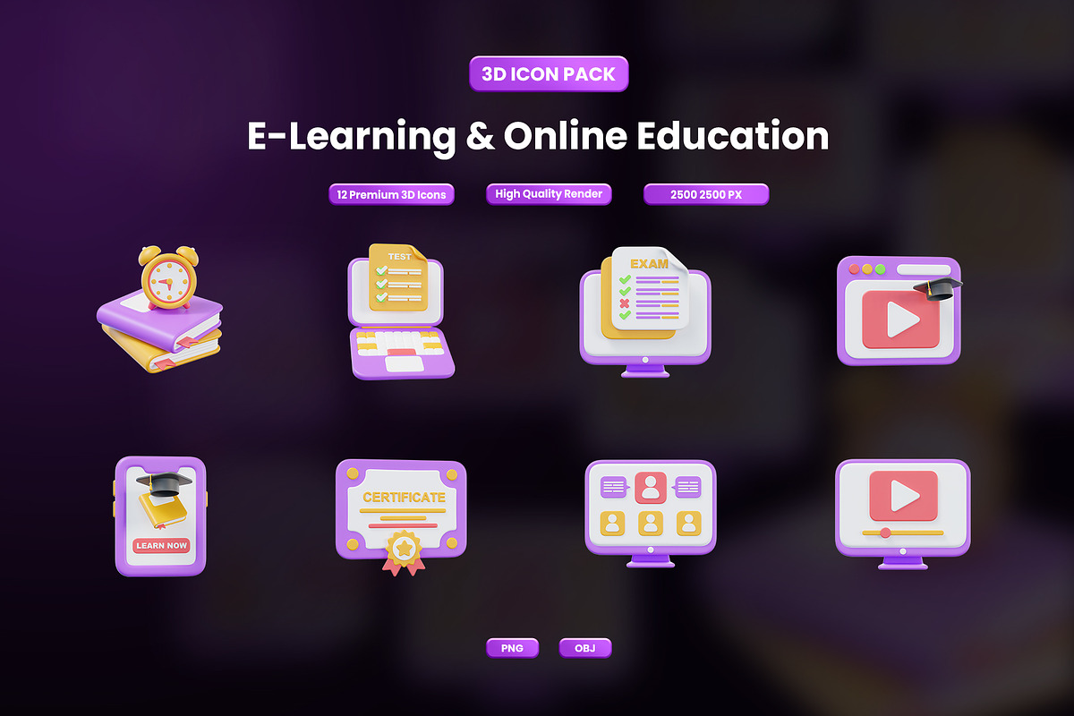 E-Learning & Online Education 3D Ico, an Object Graphic by Artnivora.Std (Photo 1 of 4)