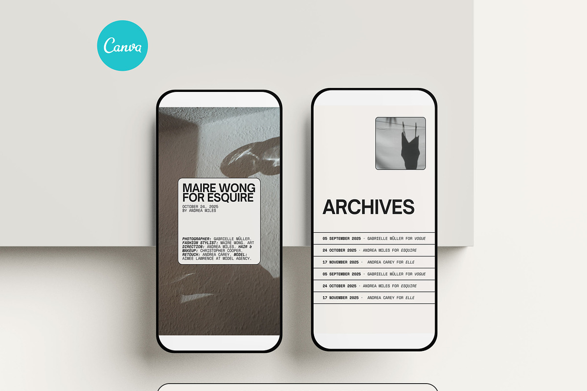 Editorial Instagram Story Templates, a Social Media Template by Moscovita Studio (Photo 1 of 10)