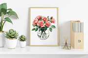 Watercolor Flower Jar Clipart Bundle, an Illustration by Canvas Craft (Thumbnail 7 of 8)