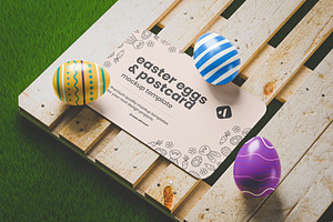 Easter Eggs & Postcard Mockup, a Card Template by Designer Dude