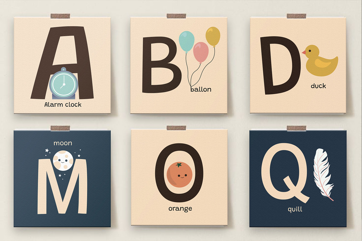 English alphabet art cards, an Education Illustration by kaplaniha (Photo 2 of 5)