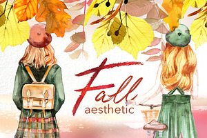 Watercolor Fall Aesthetic Clipart