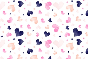 Hearts & Dots Seamless Patterns