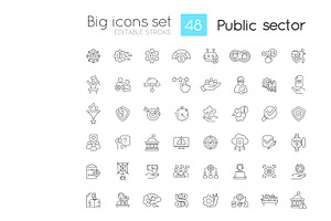 Public sector linear icons set, an Icon by IMG Visuals