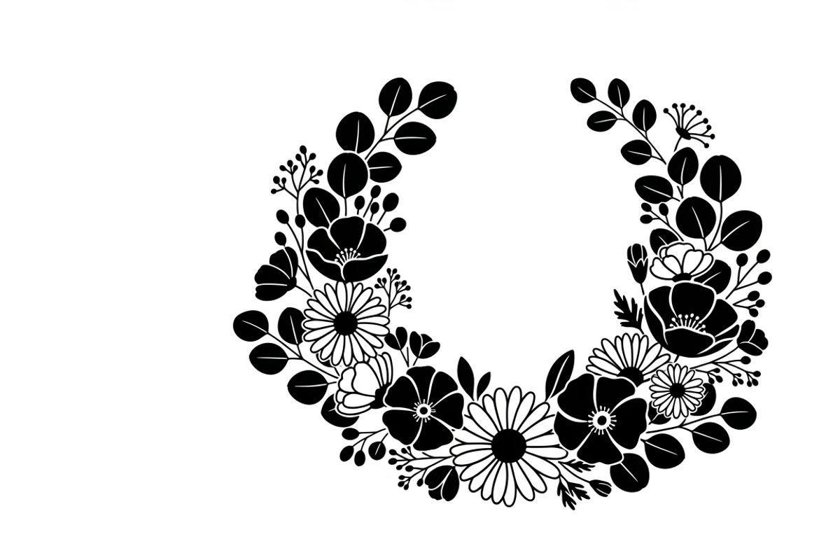 Elegant floral wreath silhouette, an Illustration by Amazin_art (Photo 26 of 41)