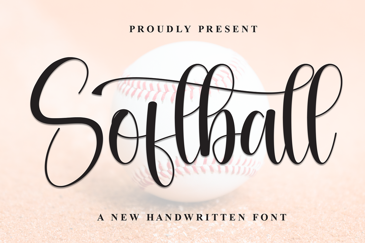 Softball | Script Font, a Handwritten Font by Scratchones (Photo 1 of 9)