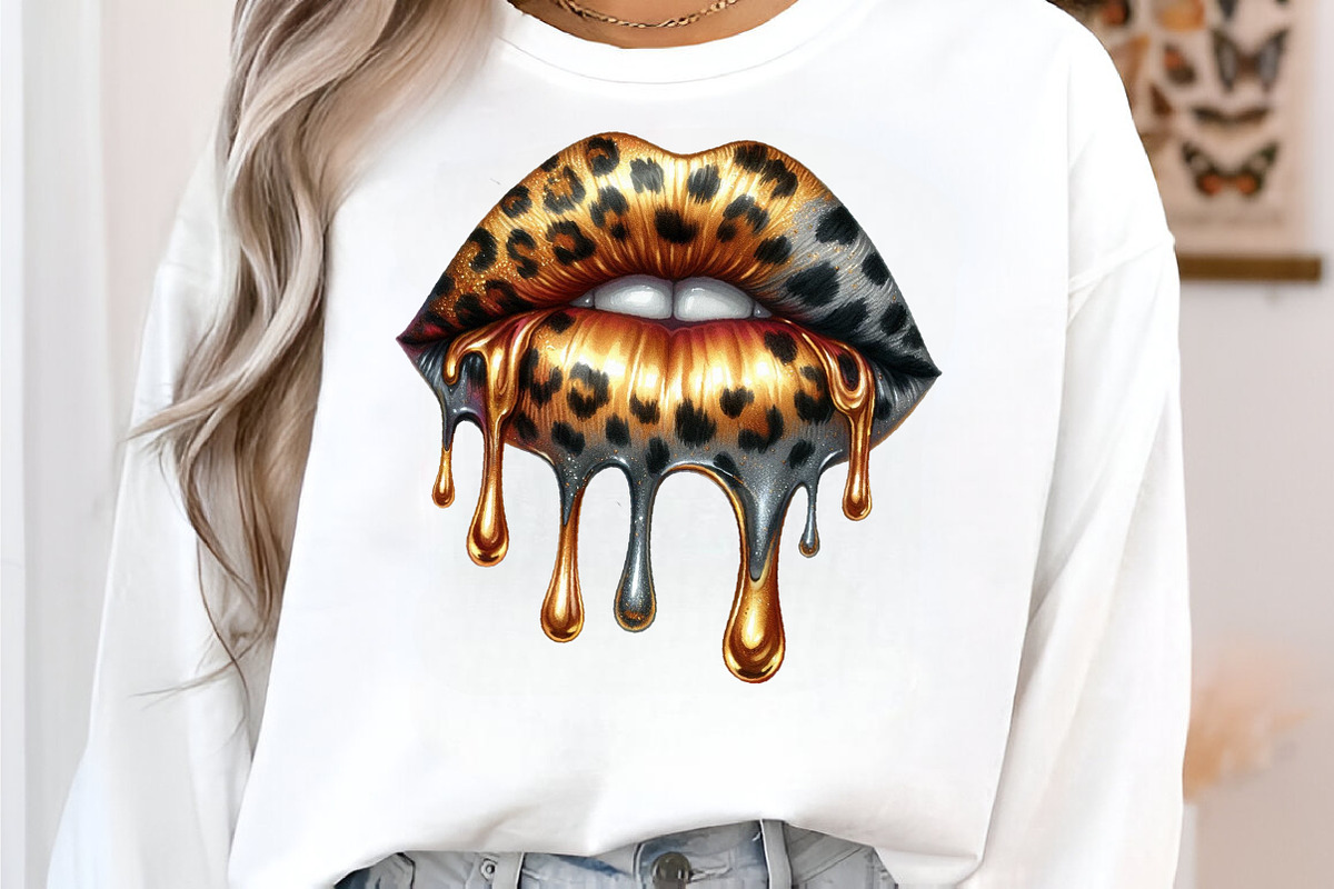 Animal Print Dripping Lips PNG, an Illustration by SinaCreation (Photo 4 of 7)