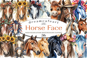 Watercolor Horse Face Sublimation, an Animal Illustration by DreamCafeArt