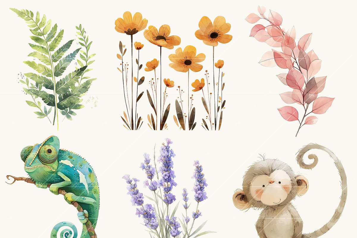 Watercolor Animal Clipart Bundle, an Animal Illustration by Design Scotch (Photo 3 of 6)