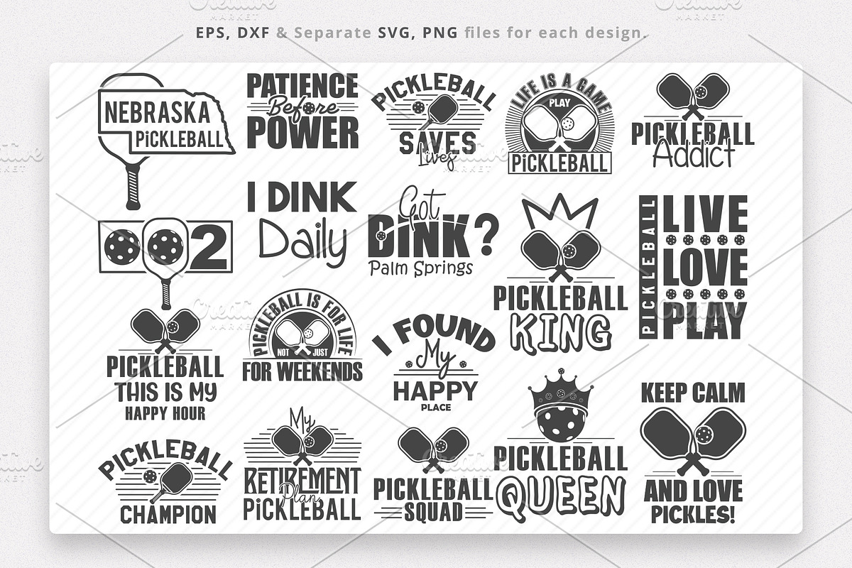 Pickleball Saying Bundle, Sports SVG, a Graphic by Dahuk Design (Photo 2 of 2)