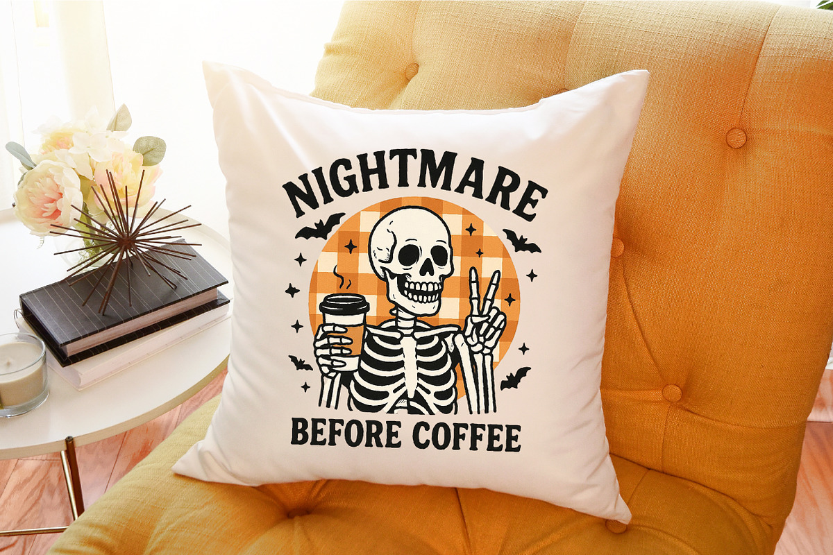 Skeleton Retro Halloween Coffee Fall, an Illustration by Sublimation Artist (Photo 8 of 9)