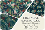Tropical Leaves and Floral Pattern, a Pattern Graphic by StudioGemen (Thumbnail 1 of 10)