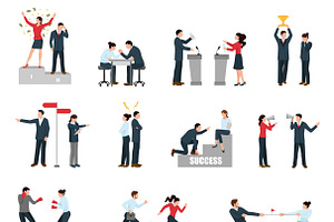 Business Confrontations Flat Icons