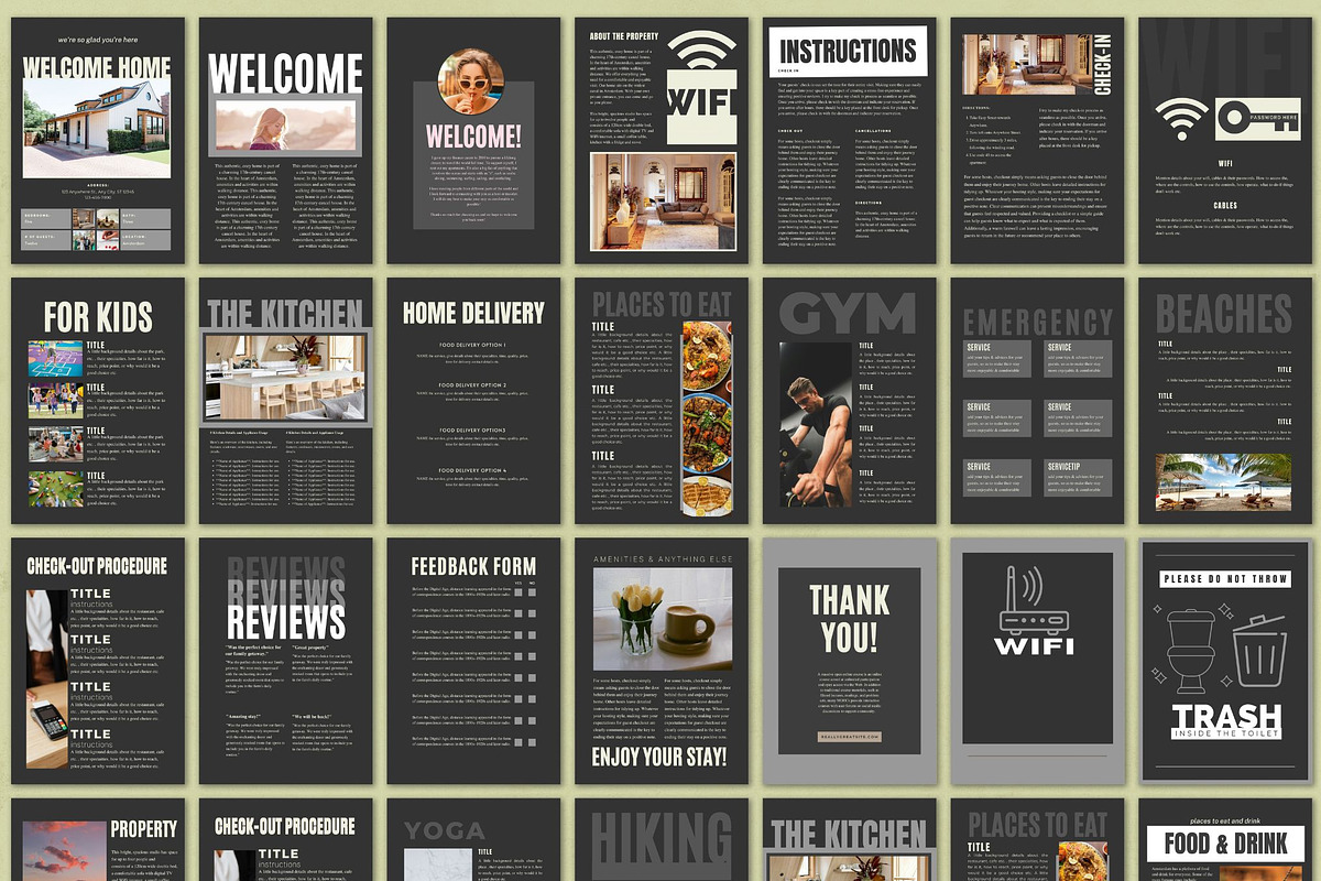 Airbnb Welcome Book canva template preview 2