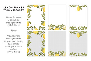 Lovely Lemons Clip Art Patterns