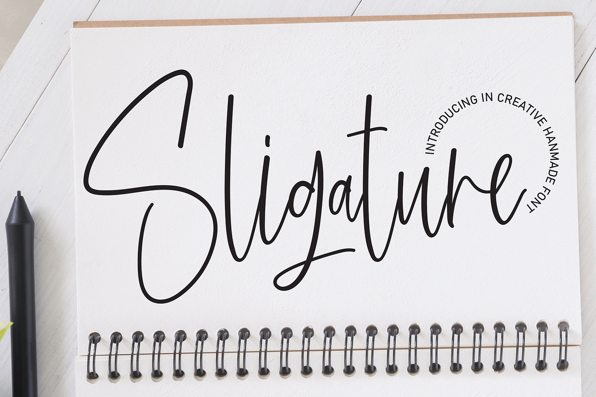 Sligature | Script Font, a Script Font by Scratchones (Photo 1 of 8)