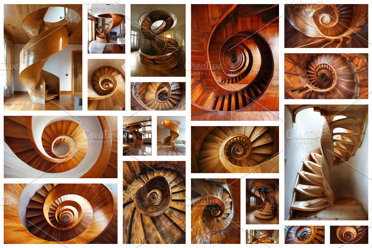 69 Spiral wooden staircases, an Architecture Photo by Handmadefont (Photo 8 of 73)