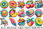 Watercolor Bright Summer Clipart PNG, an Illustration by Canvas Craft (Thumbnail 3 of 7)