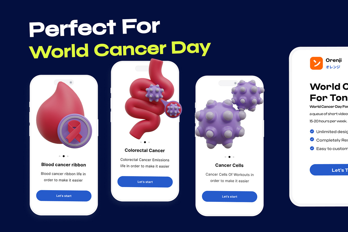 World Cancer Day 3D Icon, an Environmental 3D Model by orenjidesign (Photo 5 of 8)