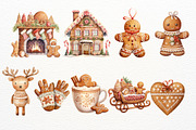 Christmas Gingerbread Watercolor PNG, a Seasonal Illustration by Maysa Art (Thumbnail 4 of 6)