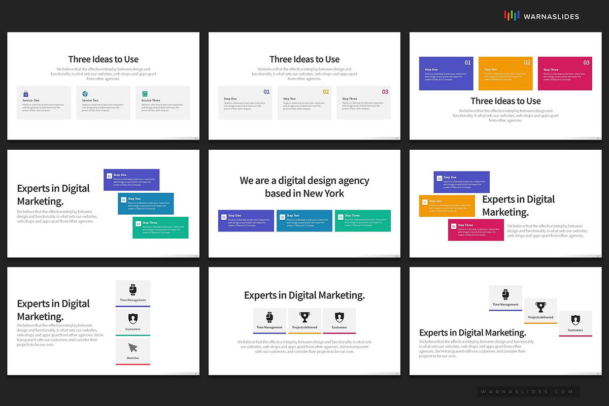 3 Bullet Points PowerPoint Templates, a Presentation Template by Warna Works (Photo 9 of 24)