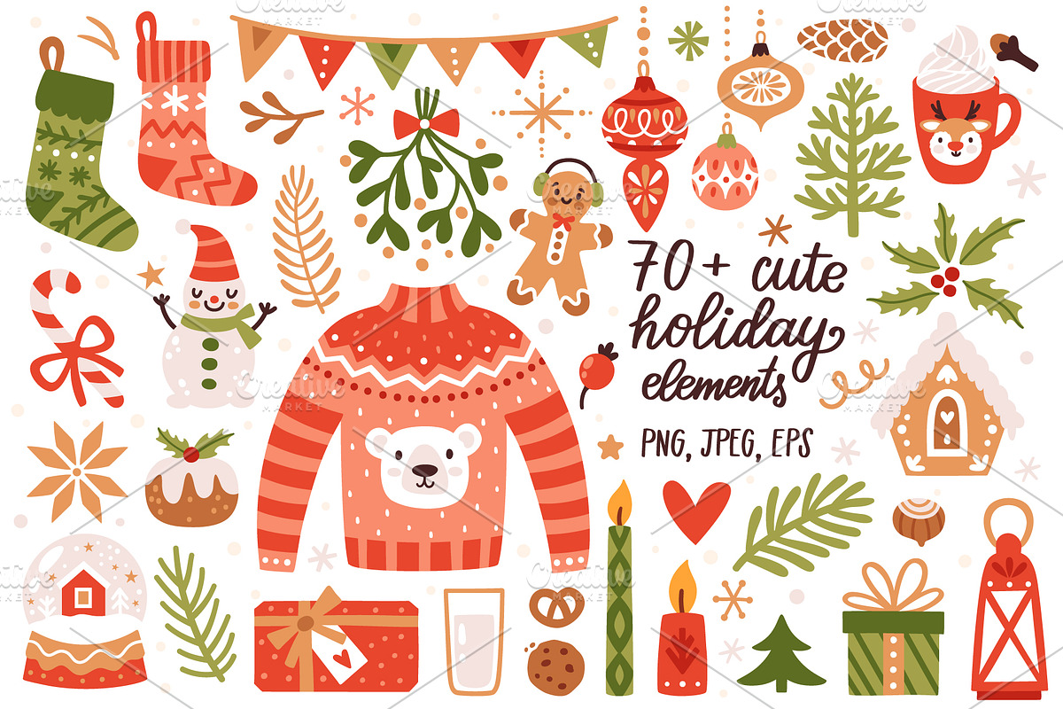 Sweet holidays. Christmas clipart, a Decorative Illustration by MagicForestory (Photo 2 of 10)